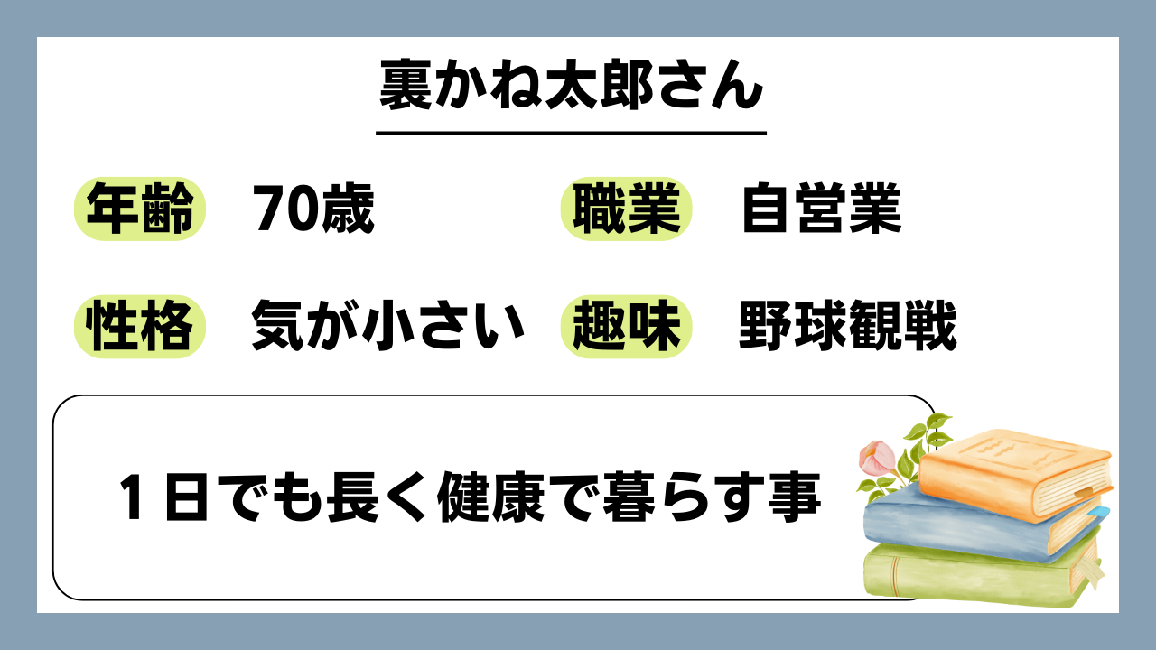 【裏かね太郎（70）】１日でも長く健康で暮らす事