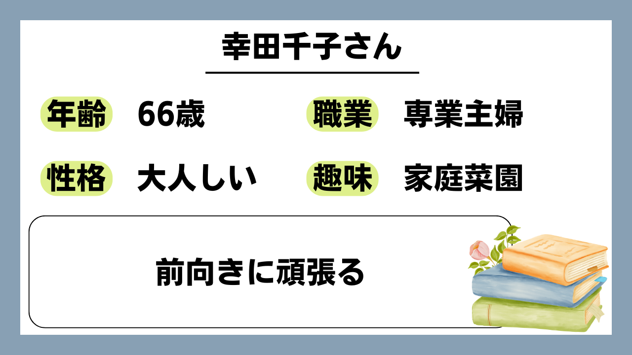 【幸田千子（66）】前向きに頑張る